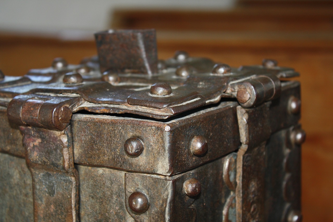 offertory box, metal, security, custody, money, church