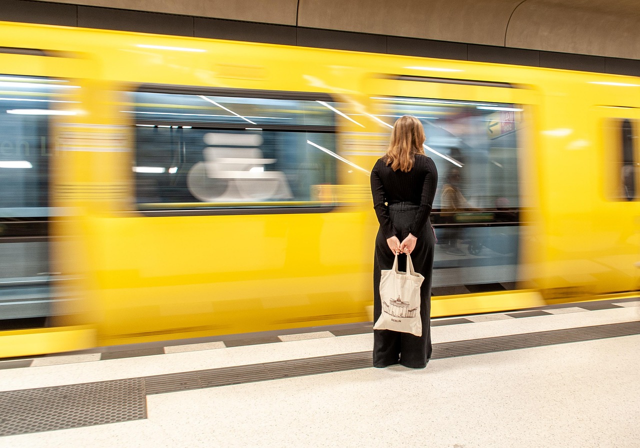 woman, train, subway, transport, person, station, train, train, train, train, train, subway, subway