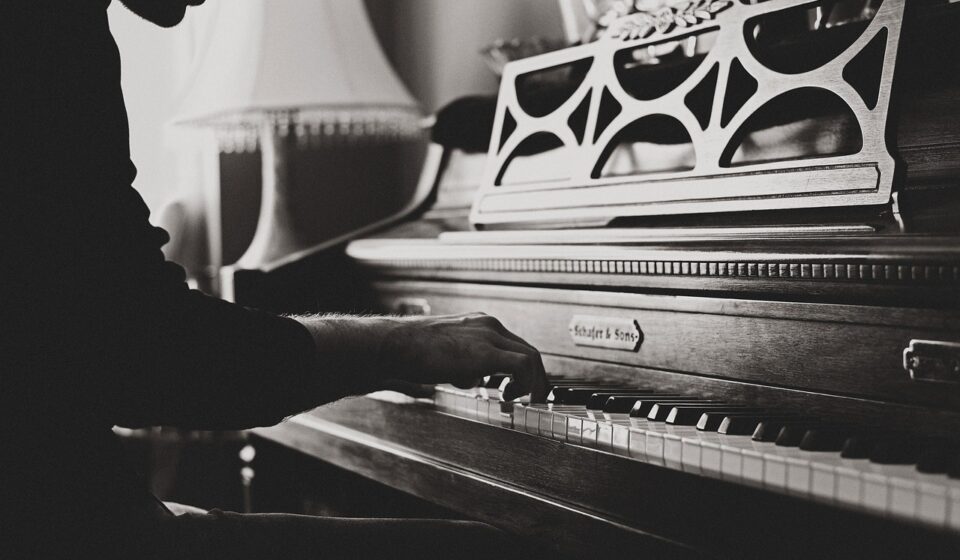 piano, classical music, piano player, pianist, man, music, musical instrument, musician, person, melody, monochrome, black and white, piano, piano, piano, piano, piano, music